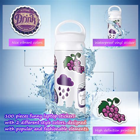 100 Pieces Purple Vsco Stickers Waterproof Decals Cute Girl Stickers ...