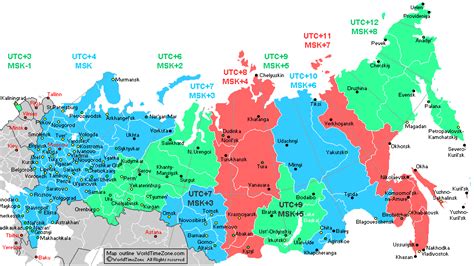 Сколько времени в регионах