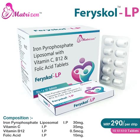 Feryskol LP Tablet | Liposomal Iron 30mg + Folic Acid 10mg PCD Franchise