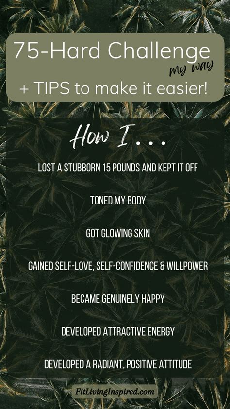 75-Hard Challenge (my way) + TIPS to make it easier! | 75 hard challenge diets, Challenges ...