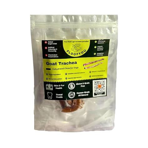 Buy FloofYou Goat Trachea Dehydrated Natural Healthy Dog Treat & Chew ...