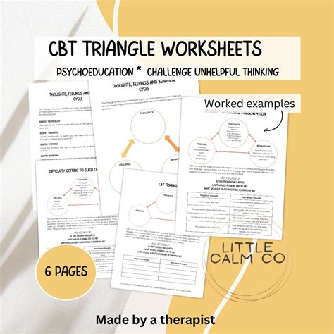 CBT Triangle Worksheets, Challenge Unhelpful Thinking, Cognitive ...