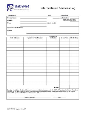 Form #BN008 Interpretative Log - Uscm Med Sc - Fill and Sign Printable ...