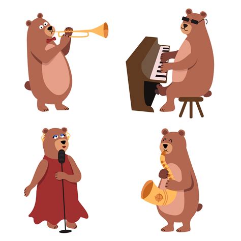 Bears are musicians playing jazz. Vector illustration 11947585 Vector ...