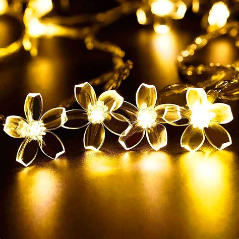 Buy some beautiful Yellow 28 LED Blossom Flower Fairy String Lights for ...