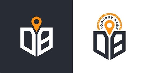 Db location logo bundle letter db logo dual vector icons for ...
