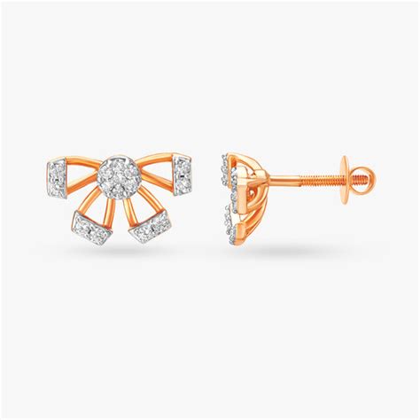 Elegant Sleek Diamond Stud Earrings
