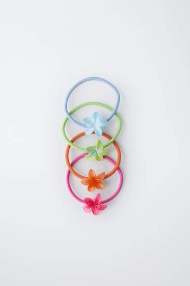 FOUR-PACK OF FLOWER HAIR TIES - Multicoloured | ZARA India