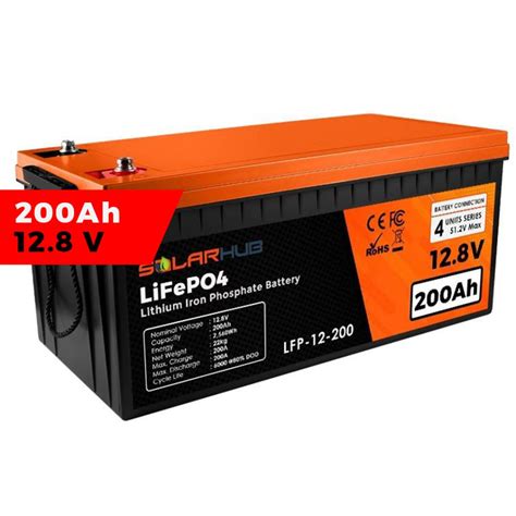 LiFePO4 Battery 12V 200Ah 2,560Wh With Bluetooth – SolarHUB