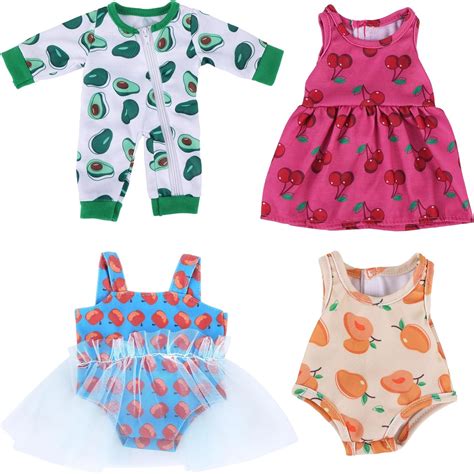 Amazon.com: BABESIDE 4 Set Baby Doll Clothes for 12 Inch Doll, Baby ...