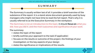 Image result for Summary Report Example
