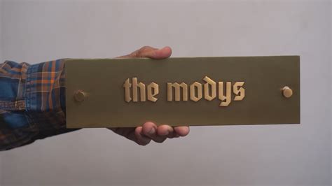 The Mody's - Brass Finish Name Plate 27x8 cm Weatherproof – Housenama