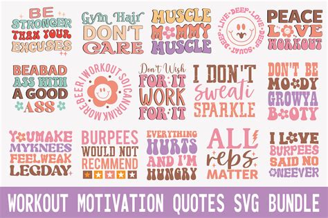 Workout Motivation Quotes SVG Bundle Graphic by Rad-Graphic · Creative ...