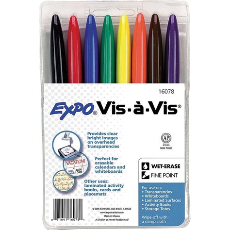 EXPO Vis-A-Vis Assorted Wet Erase Markers 8 pk Mfr# 928333 - Ace Hardware