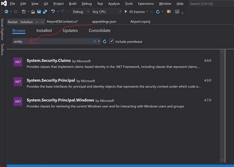 Image result for Visual Studio Entity Framework Tools How To