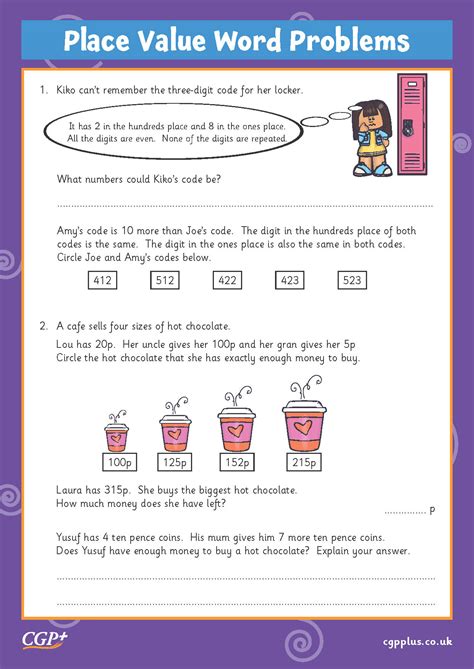 Number and Place Value Addition Word Problems 的图像结果