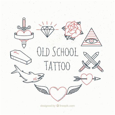 Inzameling van uitstekende schetsen tattoo | Gratis Vector