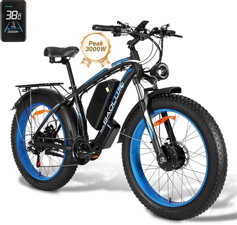 Peak 3000W Dual Motor Ebike 38 MPH,26" Fat Tire Electric Bike for ...