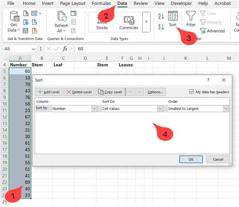 Stem Leaf Chart in Excel using dynamic arrays • AuditExcel.co.za
