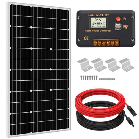 Buy ECO-WORTHY 100 Watt 12 Volt Solar Panel Kit for RV Battery Boat ...