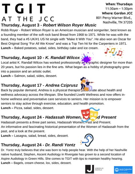 Gordon JCC Nashville - Social Activities