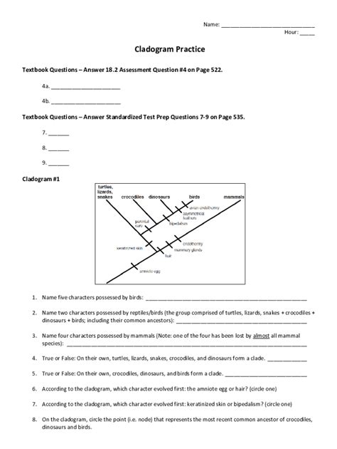 Image result for Cladogram Practice Worksheet