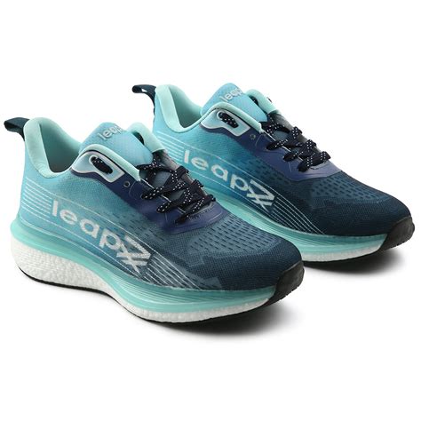 Buy Leap7x Sea Green Sports Lacing Running Shoes For Men RWM-02 By Liberty