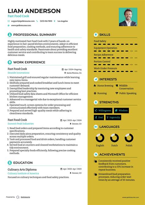 10+ Fast Food Cook Resume Samples & Templates for 2025