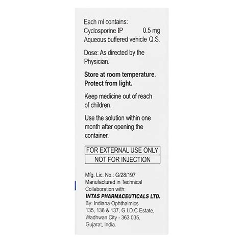 Cyclisis PF 0.05% Eye Drops 5 ml | Uses, Side Effects, Price | Apollo ...