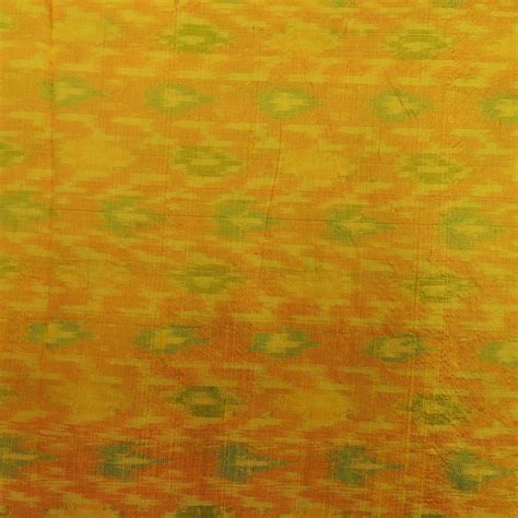 Yellow Pure Raw Silk Ikat Fabric – Shree Om Fabrics