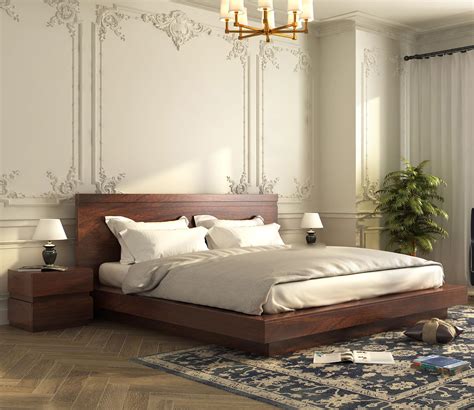 Bedosoft Furniture Wooden Queen Size Bed Without Storage - Solid Wood ...