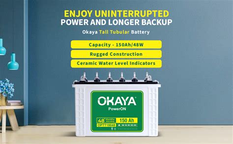 OKAYA PowerON OPTT18048 150Ah Tall Tubular Inverter Battery for Home ...