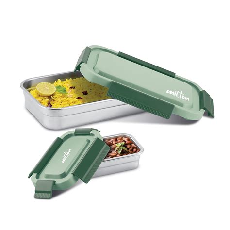 Buy MILTON Metro Meal Jr. Stainless Steel Tiffin, Set of 2 (750 ml,140 ...