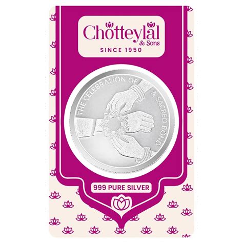 Buy CHOTTEY LAL AND SONS 999 Pure Silver Brother - Sister Print & Rakhi ...