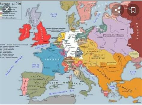 mid 18th century map of Europe - Brainly.in