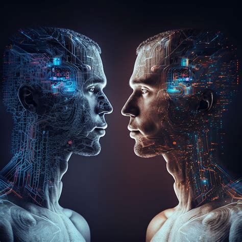 Premium Photo | Two men are facing each other and one is labeled as the ...