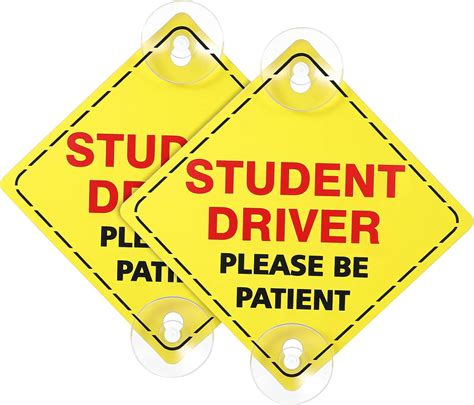 Buy 2 Pieces Student Driver Signs for Car Window Please Be Patient car ...