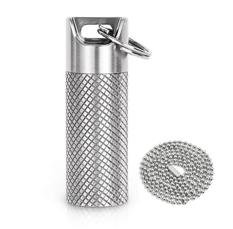 Mini Pill Box, Titanium Pill Holder Waterproof & Lightweight, Keychain ...