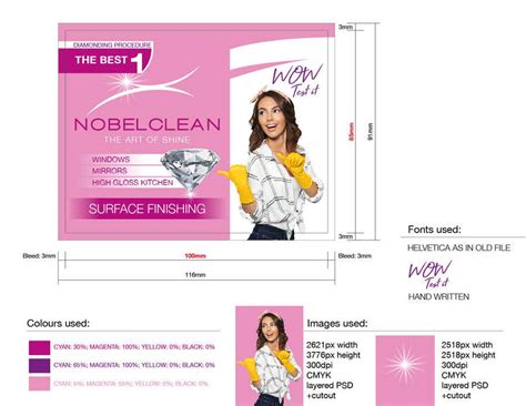 label for woman diamond windows / mirrow / highgloss kitchen cleaner ...