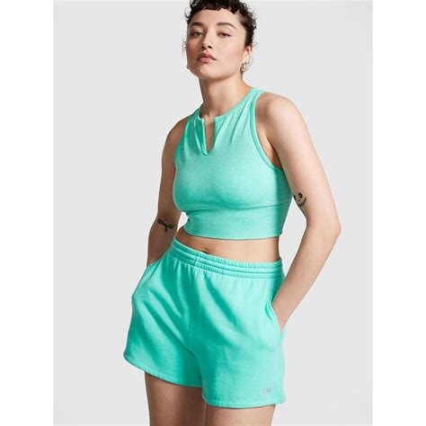 Buy Victoria's Secret Pink Seamless Split Neck Sports Bra Blue Online