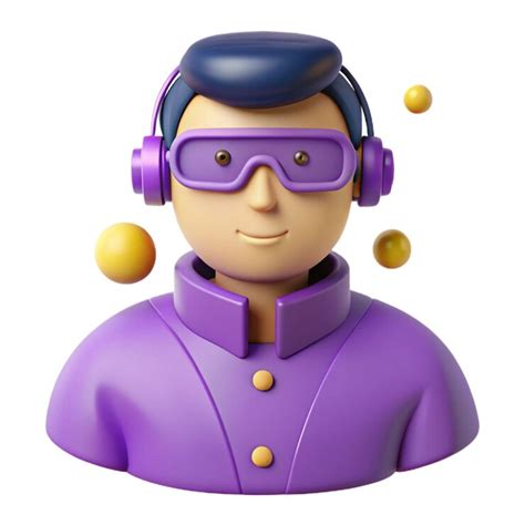 A lego figure with purple headphones and purple headphones | Premium AI ...