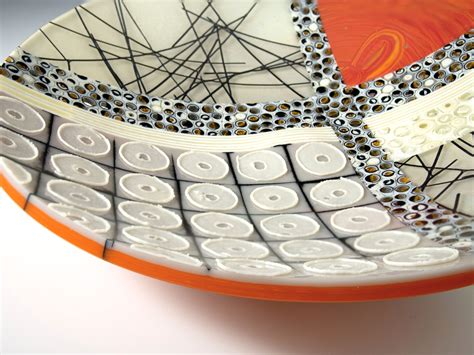 Orange Artifact Large Art Glass Bowl, Tabletop Conversation Piece