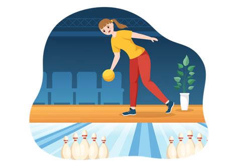 Best Premium Girl Playing Bowling Game Illustration download in PNG ...