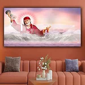 INNOVISION Arts Large Sai Baba Canvas Wall Painting with Frame – 60x30 ...