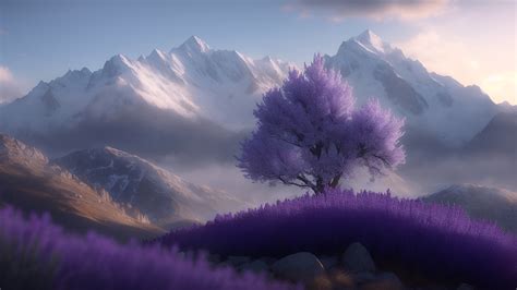 Alpine Landscape HD Purple Tree Wallpaper, HD Nature 4K Wallpapers, Images and Background ...