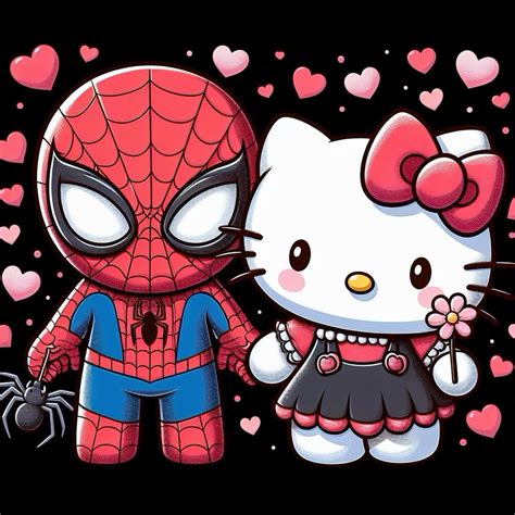 Hello Kitty x Spiderman in 2025 | Hello kitty drawing, Hello kitty art ...