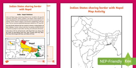 Indian States sharing border with Nepal (teacher made)