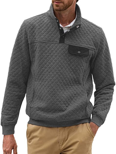 GENTS BLISS Long Sleeve Men Sweatshirts Quilted Stand Collar ...