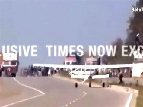 Single engine aircraft - Dramatic landing of aircraft on a highway in ...