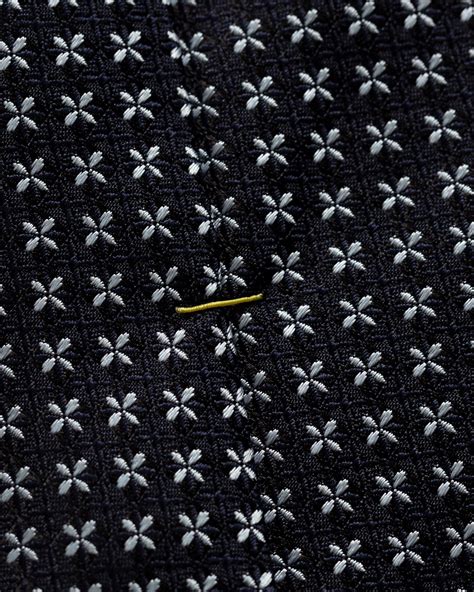 Black floral geometric tie - Eton